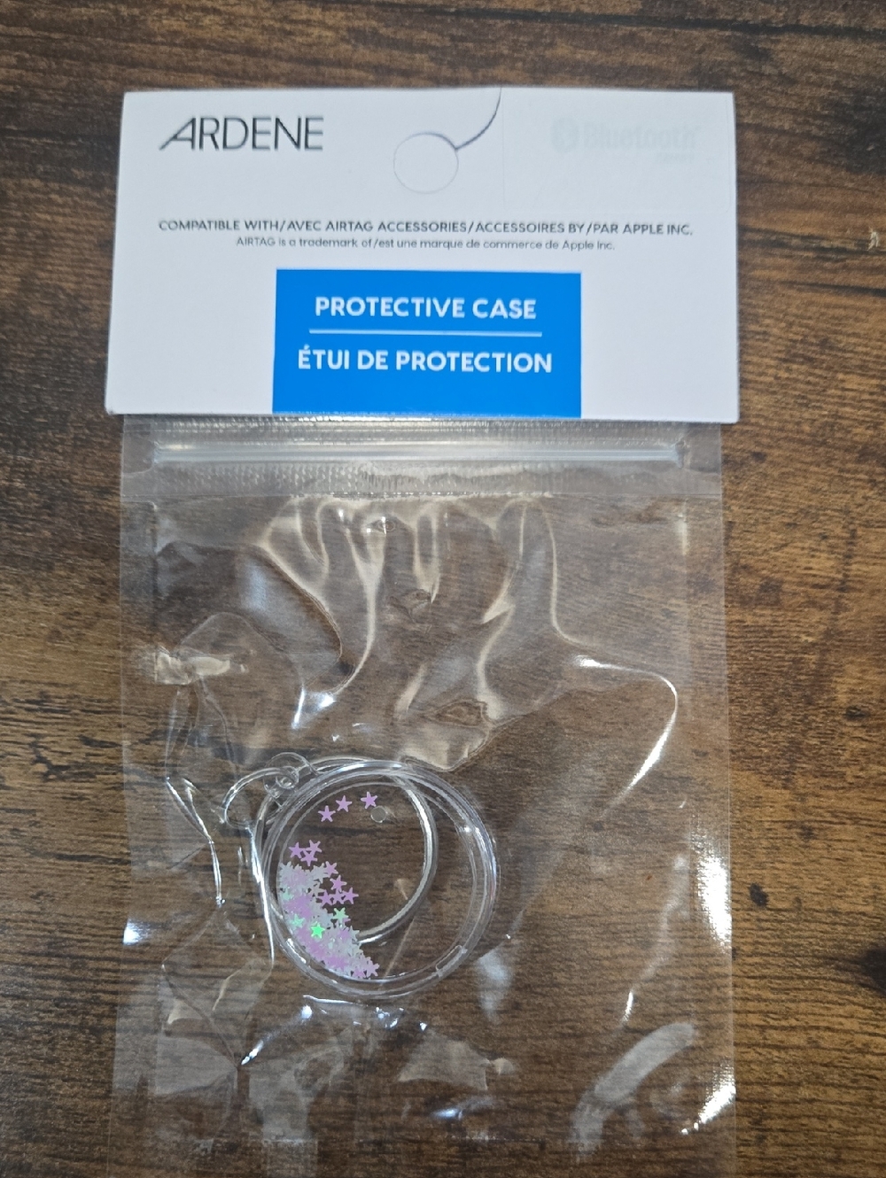 Ardene Clear Airtag Case with Pink Star Accents Liquid  (🛍6/$36)